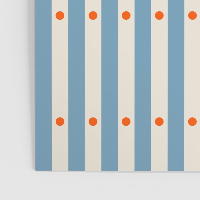 Stripes and Dots geometric pattern blue and white Poster Gallery Image 3