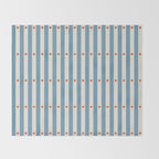 Stripes and Dots geometric pattern blue and white Throw Blanket Gallery Image 2