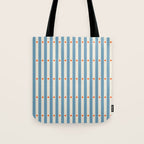 Stripes and Dots geometric pattern blue and white Tote Bag Gallery Image 1