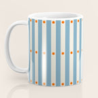Stripes and Dots geometric pattern blue and white Coffee Mug Gallery Image 3