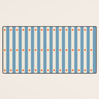 Stripes and Dots geometric pattern blue and white Desk Mat Gallery Image 3