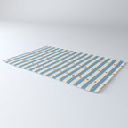 Stripes and Dots geometric pattern blue and white Rug Gallery Image 3