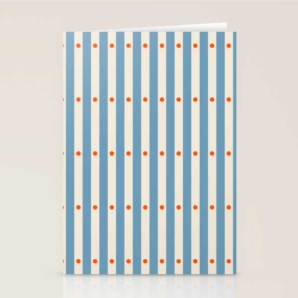 Stripes and Dots geometric pattern blue and white Stationery Card Gallery Image 2