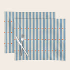 Stripes and Dots geometric pattern blue and white Placemat Gallery Image 1