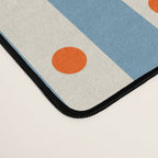 Stripes and Dots geometric pattern blue and white Desk Mat Gallery Image 4