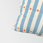 Stripes and Dots geometric pattern blue and white Pillow Sham Gallery Image 4