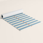 Stripes and Dots geometric pattern blue and white Yoga Mat Gallery Image 2