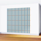 Stripes and Dots geometric pattern blue and white Wall Mural Gallery Image 2