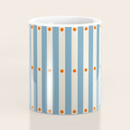 Stripes and Dots geometric pattern blue and white Coffee Mug Gallery Image 4