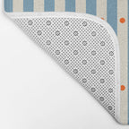 Stripes and Dots geometric pattern blue and white Bath Mat Gallery Image 2