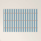Stripes and Dots geometric pattern blue and white Welcome Mat Gallery Image 1