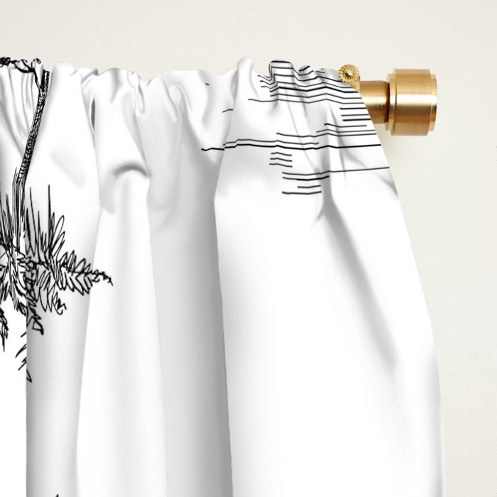 Toile de Jouy Vintage French Romantic Pastoral Black & White Window Curtain Gallery Image 2