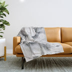 Delicate Monochrome Greyscale Flower Serenity  Throw Blanket Gallery Image 1