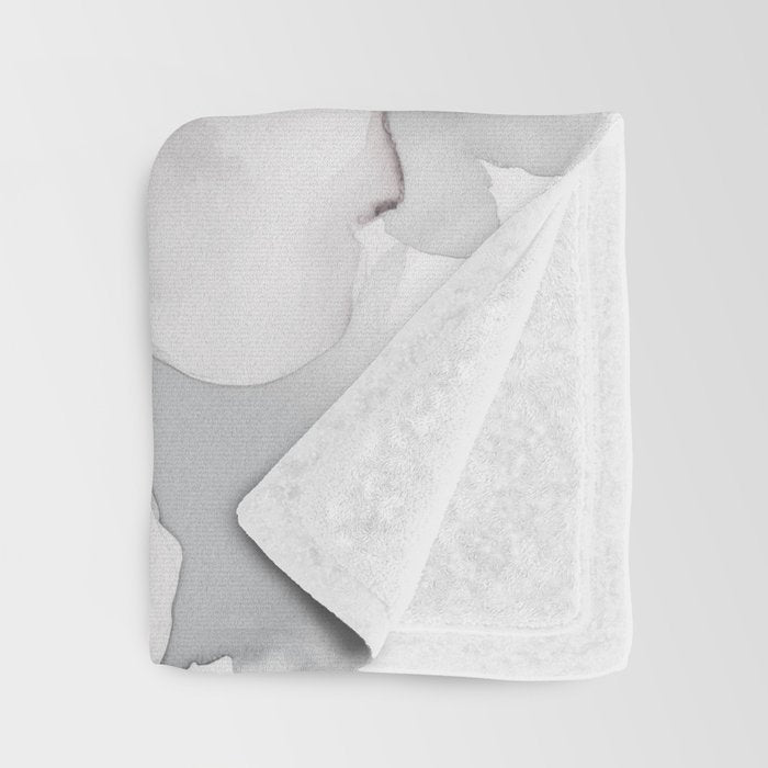 Delicate Monochrome Greyscale Flower Serenity  Throw Blanket Gallery Image 3