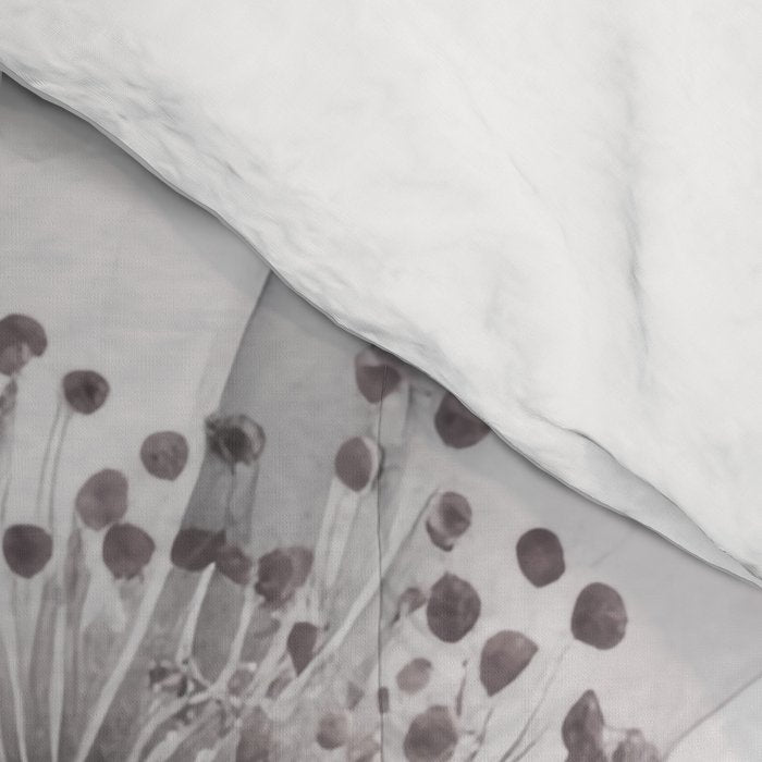 Delicate Monochrome Greyscale Flower Serenity  Comforter Gallery Image 4