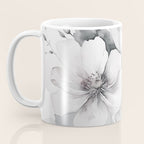 Delicate Monochrome Greyscale Flower Serenity  Coffee Mug Gallery Image 3