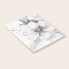 Delicate Monochrome Greyscale Flower Serenity  Notebook Gallery Image 3