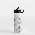 Delicate Monochrome Greyscale Flower Serenity  Water Bottle Gallery Image 1