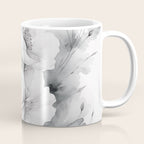 Delicate Monochrome Greyscale Flower Serenity  Coffee Mug Gallery Image 1