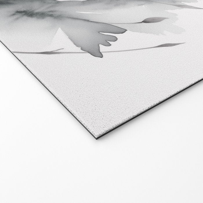 Delicate Monochrome Greyscale Flower Serenity  Welcome Mat Gallery Image 2