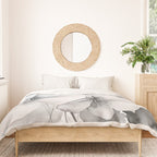 Delicate Monochrome Greyscale Flower Serenity  Duvet Cover Gallery Image 3