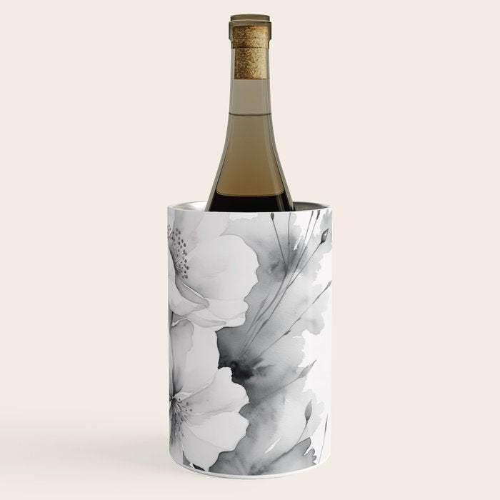 Delicate Monochrome Greyscale Flower Serenity  Wine Chiller Gallery Image 3