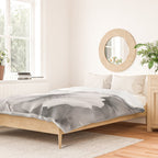 Delicate Monochrome Greyscale Flower Serenity  Duvet Cover Gallery Image 2