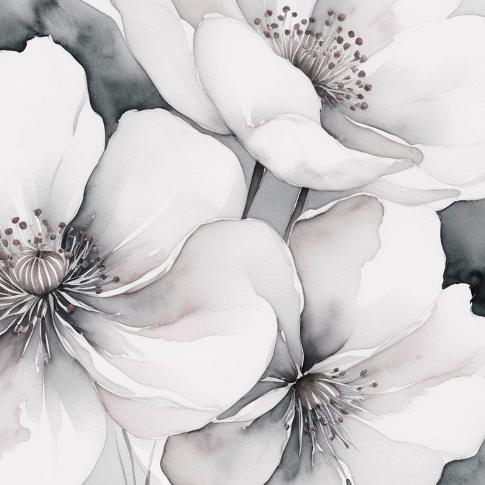 Delicate Monochrome Greyscale Flower Serenity  Coffee Mug Gallery Image 2