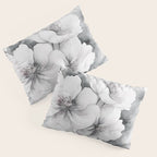 Delicate Monochrome Greyscale Flower Serenity  Pillow Sham Gallery Image 3