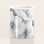 Delicate Monochrome Greyscale Flower Serenity  Coffee Mug Gallery Image 4