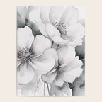Delicate Monochrome Greyscale Flower Serenity  Poster Gallery Image 4