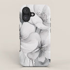 Delicate Monochrome Greyscale Flower Serenity  iPhone Case Gallery Image 1