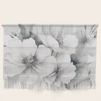 Delicate Monochrome Greyscale Flower Serenity  Wall Hanging Gallery Image 1