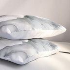 Delicate Monochrome Greyscale Flower Serenity  Pillow Sham Gallery Image 3