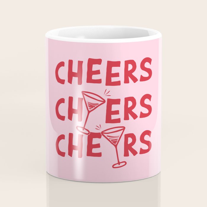 Cheers. Cocktails and Drinks in Pink and Red Coffee Mug Gallery Image 4