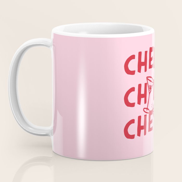 Cheers. Cocktails and Drinks in Pink and Red Coffee Mug Gallery Image 3