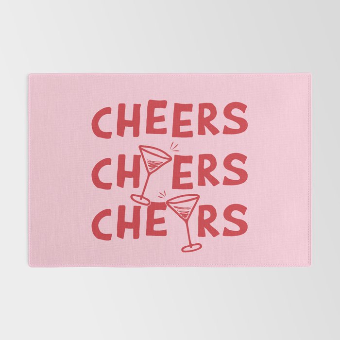 Cheers. Cocktails and Drinks in Pink and Red Rug Gallery Image 2