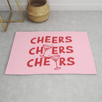 Cheers. Cocktails and Drinks in Pink and Red Rug Gallery Image 1