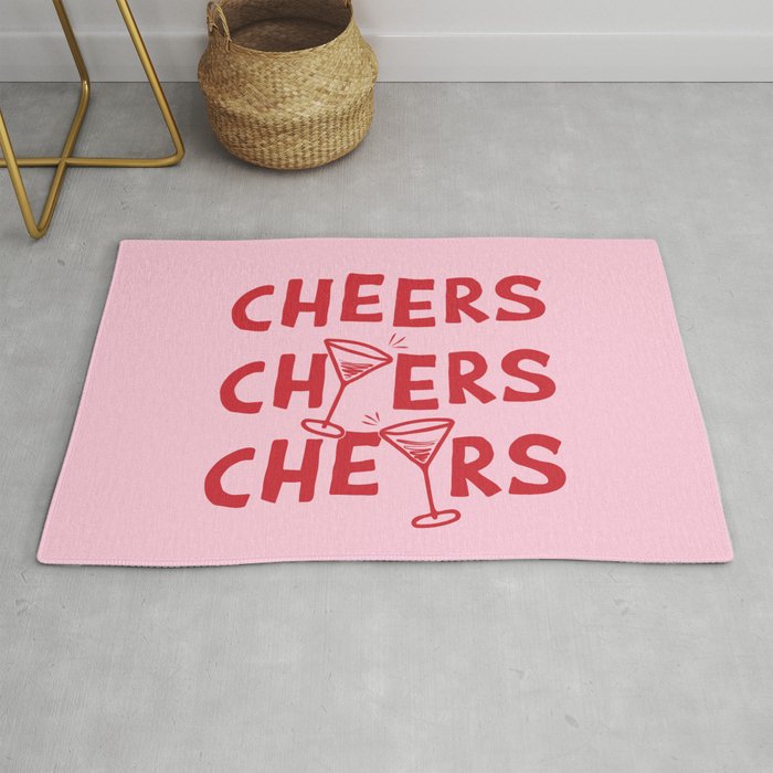 Cheers. Cocktails and Drinks in Pink and Red Rug Gallery Image 1