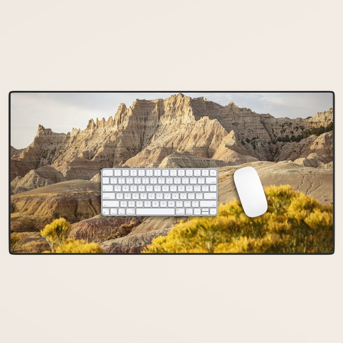 Sunrise over the Badlands x Badlands National Park Photography Desk Mat Gallery Image 1