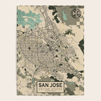San Jose City Map of California, USA - Vintage Poster Gallery Image 4