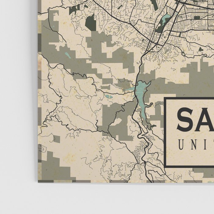 San Jose City Map of California, USA - Vintage Poster Gallery Image 3