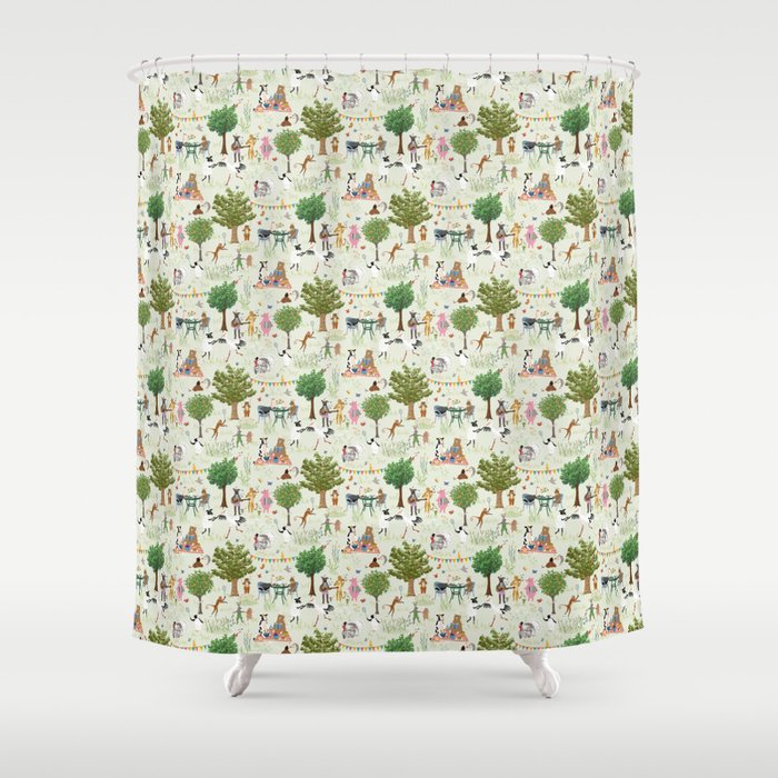 Animals' Garden Party Shower Curtain Gallery Image 1