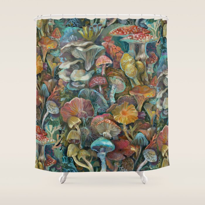 Magic Mushroom Garden Shower Curtain Gallery Image 1