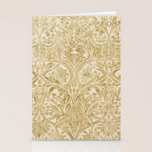 William Morris Vintage Bluebell Gold & Vellum Stationery Card Gallery Image 1