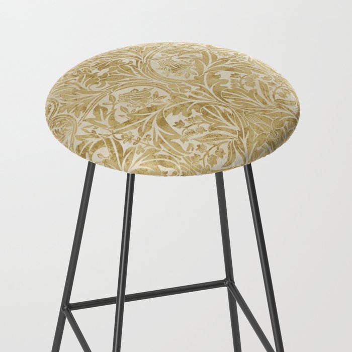 William Morris Vintage Bluebell Gold & Vellum Stool Gallery Image 2