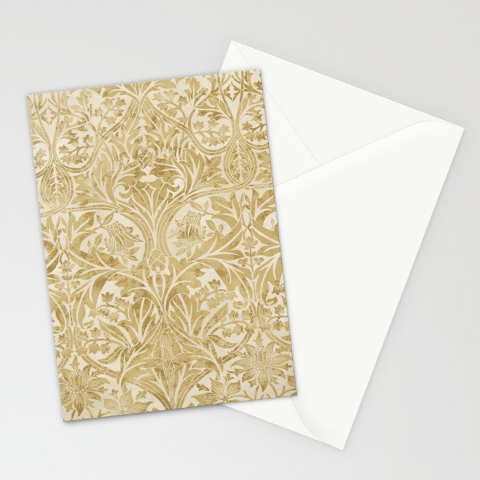 William Morris Vintage Bluebell Gold & Vellum Stationery Card Gallery Image 2