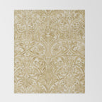 William Morris Vintage Bluebell Gold & Vellum Throw Blanket Gallery Image 2
