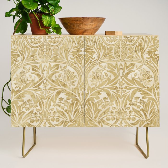 William Morris Vintage Bluebell Gold & Vellum Credenza Gallery Image 1