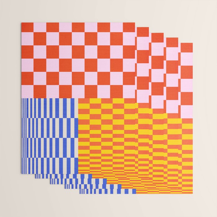 Retro Checkerboard Collage 03 Wrapping Paper Gallery Image 3